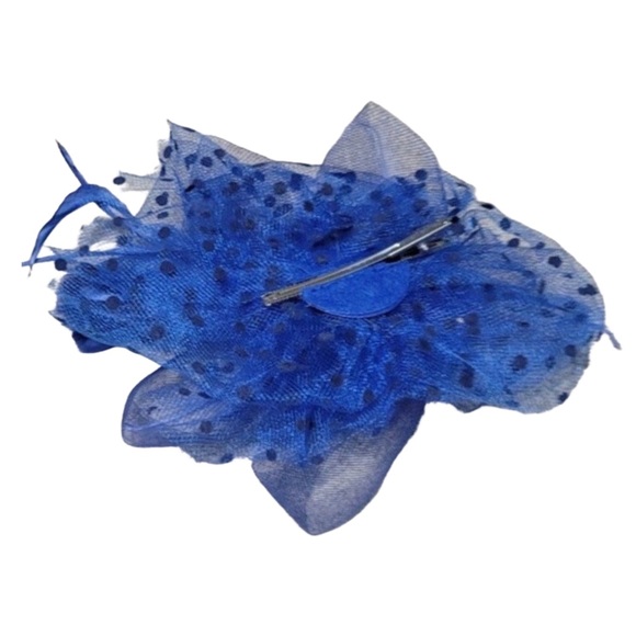Womens Fascinator Hair Clip - Royal Bue - Picture 2 of 3